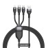 Baseus Flash Series One-for-Three Fast Charging Data Cable USB to M+L+C 66W